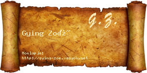 Gying Zoé névjegykártya